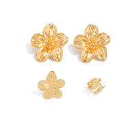 XFSRG Women's Elegant Flower Earrings Stainless Steel Fashion Jewellery for All Occasions, Eine Grösse, Cromo, Agate