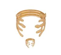 XFSRG Women's Elegant Gold Design Natural Inspiration Jewellery Set For Women Ideal For Wedding And Evening