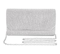 XFSRG Women's Elegant Pleated Evening Bag 22 x 14 x 4.5 cm Ideal for Daily Use and Special Occasions, silver