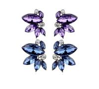 XFSRG Women's Elegant Purple Crystal Earrings Costume Jewellery for All Occasions, Eine Grösse, Cromo, Agate