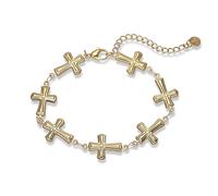 XFSRG Women's Girl's Gold Cross Bracelet Elegant Jewellery Fashion Bracelet Personalised Women for All Occasions