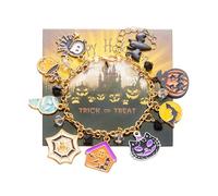 XFSRG Women's Halloween Charms Bracelet Personalized Stainless Steel Bracelet for Themed Party, L, Cromo, Agate