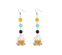 XFSRG Women's Halloween Pumpkin Ghost Dangle Earrings Costume Jewellery for Fancy Dress Party, Eine Grösse, Cromo, Agate