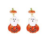 XFSRG Women's Halloween Pumpkin Ghost Pendants Funny Earrings Stainless Steel Party Costumes, Eine Grösse, Chrome, Achat