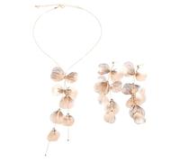 XFSRG Women's Jewellery Sparkling Flowers Elegant Earrings and Necklace Set for All Occasions, Eine Grösse, Cromo, Agate