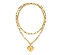 XFSRG Women's Necklace Gold Heart Elegant Fashion Jewellery Choker for Any Occasion, Eine Grösse, Chrome, Achat