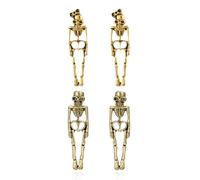 XFSRG Women's Pendant Earrings Skeleton Gold Metal Fantasy Jewellery for Women, Eine Grösse, Cromo, Agate
