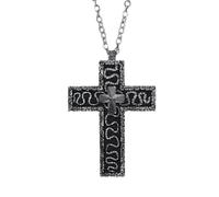 XFSRG Women's Silver Gothic Cross Necklace Elegant Stainless Steel Chain Fashion Jewellery for All Occasions