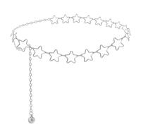 XFSRG Women's Silver Star Belt Waist Chain Elegant and Modern Costume Jewellery for All Occasions, Eine Grösse, Cromo, Agate