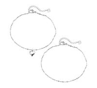 XFSRG Women's Stainless Steel Anklet with Heart Elegant Jewellery for Women Fashion Accessory for All Occasions, L, Chrome, Achat