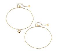 XFSRG Women's Stainless Steel Anklet with Heart Elegant Jewellery for Women Fashion Accessory for All Occasions, L, Chrome, Achat