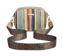 XFSRG Women's Summer Woven Straw Shoulder Bags with Adjustable Strap Elegant Shoulder Bag for Evening Party Holiday