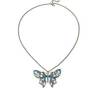 XFSRG Women's Vintage Butterfly Necklace with Blue Crystals Elegant Jewellery for Any Occasion Fashion Accessories for Girls and Women