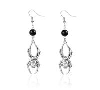 XFSRG Women's Vintage Gothic Halloween Earrings with Classic Motifs Halloween Jewellery for Costume Party and Daily Use, Eine Grösse, Chrome, Achat