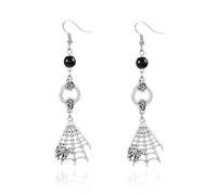 XFSRG Women's Vintage Gothic Halloween Earrings with Classic Motifs Halloween Jewellery for Costume Party and Daily Use, Eine Grösse, Chrome, Achat