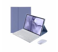 XFTeoux Keyboard Case for Fire HD 10 2023 (13th Generation) 10.1" With Mouse - Cute Round Key Wireless Detachable BT Cover, Purple