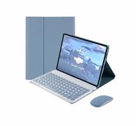 XFTeoux Keyboard Case for Fire HD 10 2023 (13th Generation) 10.1" With Mouse - Cute Round Key Wireless Detachable BT Cover, Sky Blue