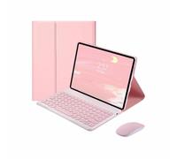XFTeoux Keyboard Case for Fire HD 10 2023 (13th Generation) 10.1" With Mouse - Cute Round Key Wireless Detachable BT Cover, Pink