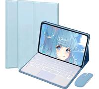 XFTeoux Keyboard Case for Honor PAD 9 12.1 Inch,Wireless Magnetic Detachable Bluetooth Touchpad Keyboard(QWERTY Layout), PU Leather Cover for HONOR Pad 9 12.1-Inch Wi-Fi Tablet,Blue