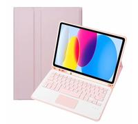 XFTeoux Keyboard Case for Ipad Pro 11- Inch (M4) 2024 A3006/A2836,Touchpad Keyboard Wireless Detachable, Leather Folio Cover with Pencil Holder,Magnetic Detachable Keyboard Case,Pink