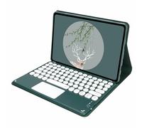 XFTeoux Touchpad Keyboard Case for Amazon Kindle Fire HD 10 And Fire HD 10 Plus Tablet (13Th/11Th Generation, 2023/2021 Release), Detachable Bluetooth Keyboard Case with Trackpad,Dark Green