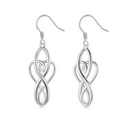 XFTOPSE Silver Pendant Earrings for Women,Delicate Small-Sized Celtic Knot Women and Girls,Lightweight Fashionable 0.94 inches