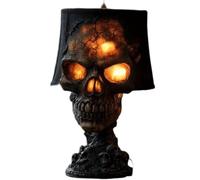 XFTTDM Lava Stone Skull Lamp for Halloween, Spooky LED Desk Light Horror Decor for Home, Pub & Halloween Party, Creepy Night Ambience