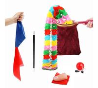 Xfunjoin 6Pcs Magic Trick Set for Stage Performances | Easy Magic Kit with Change Bag, Vanishing Silk & More | Great for Beginners