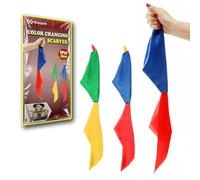 Xfunjoin Professional Color Changing Scarves - 2 Pack Instant Shift Silk Magic Hankies for Street, Close-Up & Stage Illusions (30cm/11.8 Inch)