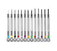 XFUYI 13 Pcs Watch Screwdriver Set Micro- Precision Jewelry Screwdriver 0.6-2.0mm Carbon Steel for Watch Repair Jewelry Work 45# Steel