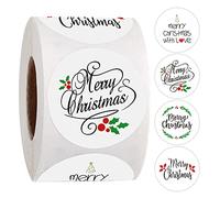 XFUYI 500pcs Merry Christmas Stickers 4 Design Round Holiday Label Sticker Baking
