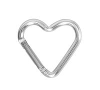 XFUYI Heart Shaped Carabiner Clip Aluminum Alloy Keychain Clip Spring Snap Hook Camping Backpack Clips Heavy Duty Carabiner Silver