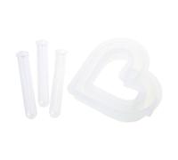 XFUYI Heart Shaped Silicones Molds with Flower Water Tube for Plant Stations Glass Planter Stations Stand Desk Decorations