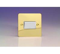 XFVFIW Varilight Ultra Flat Plate Polished Brass Fan Isolator Switch White Insert