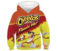XFVSDXS Boys Girls Hoodies for Kids 3D Printed Novelty Hoodies Pullover Athletic Casual Sweatshirts with Pocket 6-16 Years, Cheetos, L(12-14T)