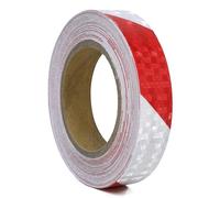 XFXIA Reflective Tape 2.5cm*35m Reflective Warning Sticker High intensity self-adhesive Safety Tape for Vehicles Car Trailers Night, Reflector Tapes for Road Facilities Safety Reminder red and white