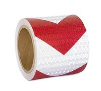 XFXIA Reflective Tape - Red and White, 10cm X 20m, Waterproof, Self-adhesive Warning Tape for Vehicles, Cars, Trailers, Outdoors