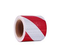 XFXIA Reflective Tape Red & White 4" X33ft Waterproof Reflective Tape Self-adhesive Warning Tape Safety Tape-Conspicuous Warning Tape for Vehicles, Cars, Trailers, Outdoors