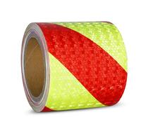 XFXIA Reflective Tape Red & Yellow 4" X33ft Waterproof Reflective Tape Self-adhesive Warning Tape Safety Tape-Conspicuous Warning Tape for Vehicles, Cars, Trailers, Outdoors