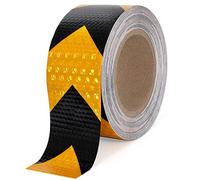XFXIA Reflective Tape Waterproof, 2" X66ft Reflective Warning Sticker High intensity self-adhesive Safety Tape for Vehicles Car Trailers Night Road Facilities Safety Reminder Yellow&Black