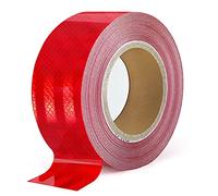 XFXIA Reflective Tape Waterproof, 20m*5cm Reflective Warning Sticker High intensity self-adhesive Safety Tape for Vehicles Car Trailers Night, Reflector Tapes for Road Facilities Safety Reminder (Red)