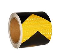 XFXIA Reflective Tape Yellow and Black 4" X33ft Waterproof Reflective Tape Self-adhesive Warning Tape Safety Tape-Conspicuous Warning Tape for Vehicles, Cars, Trailers, Outdoors