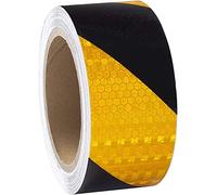 XFXIA Reflective Tape Yellow & Black 10m x 5cm Waterproof Reflective Tape Self-adhesive Warning Tape Safety Tape-Conspicuous Warning Tape for vehicles, cars, trailers, outdoors