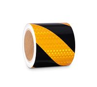 XFXIA Reflective Tape Yellow & Black 4" X33ft Waterproof Reflective Tape Self-Adhesive Warning Tape Safety Tape-Conspicuous Warning Tape for Vehicles, Cars, Trailers, Outdoors