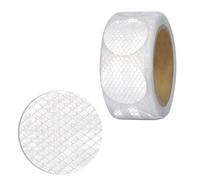 XFXIA White Reflective Tape Outdoor Waterproof 5CM x 5CM Circular Reflector Warning Stickers Self-Adhesive Safety Tape for Bicycle Car Truck Motorcycle Baby Strollers Helmets at Night (10M/Roll)