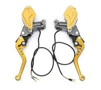 XFYESL Brake Pump Universal Motorcycle Hydraulic Clutch Lever Brake Master Cylinder Pumpfit Fit for Street Pit Bike Motocross Moped Dirt Forward Brake Pump(Gold one Pair)