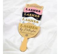 XFZDKJSD Personalised Handheld Mirror Social Media Prop,Eyelash Acrylic Lash Tech Photo Prop,Eyelash Technician Prop Handheld Mirror (White)