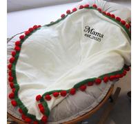 XFZDKJSD Personalized Crochet Rose Bouquet Blanket,Crochet Flower Bouquet Blanket, Home Decor Valentine or Mother's Day Favour (Embroidery,110cm/43.3'')