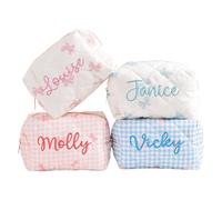 XFZDKJSD Personalized Embroidered Makeup Bag,Custom Name Makeup Bag for Women,Personalized Embroidered Cosmetic Pouch, Multicolor, Portable