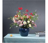 XFZJCHAP Artificial Flower Potted Artificial Flowers Plant Arrangement Fake Flowers Bouquet with Ceramic Vase Tabletop Flowers Fake Floral Decoration Beautiful Shape